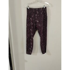 LegEnd Active Purple Leopard Print High Waisted Leggings with Pockets Size M